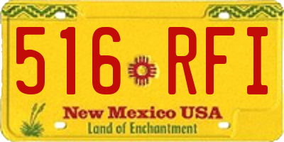 NM license plate 516RFI