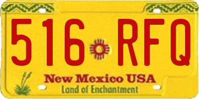 NM license plate 516RFQ