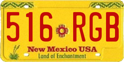 NM license plate 516RGB
