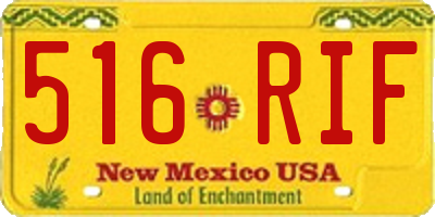 NM license plate 516RIF