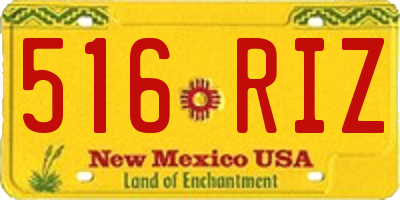 NM license plate 516RIZ