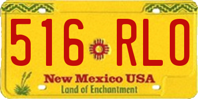 NM license plate 516RLO