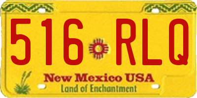 NM license plate 516RLQ