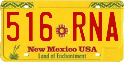 NM license plate 516RNA