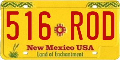 NM license plate 516ROD