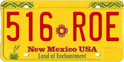 NM license plate 516ROE