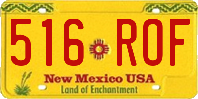 NM license plate 516ROF