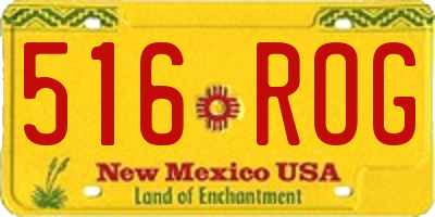 NM license plate 516ROG