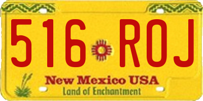 NM license plate 516ROJ