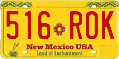 NM license plate 516ROK