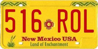 NM license plate 516ROL