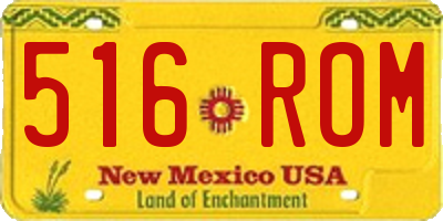 NM license plate 516ROM