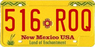 NM license plate 516ROQ