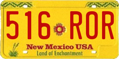 NM license plate 516ROR