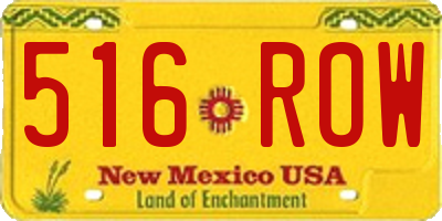 NM license plate 516ROW