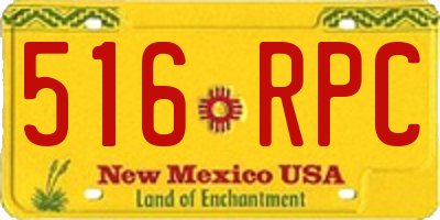 NM license plate 516RPC