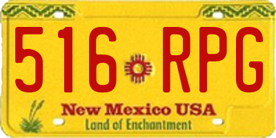 NM license plate 516RPG