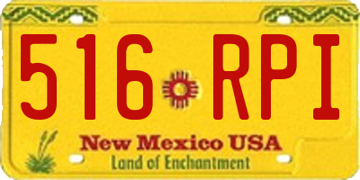 NM license plate 516RPI