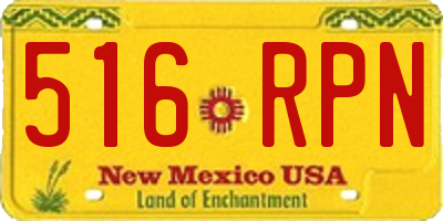 NM license plate 516RPN