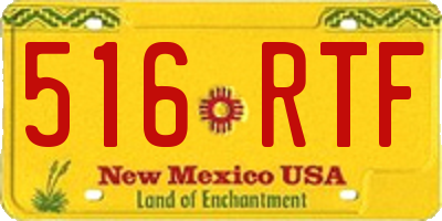 NM license plate 516RTF