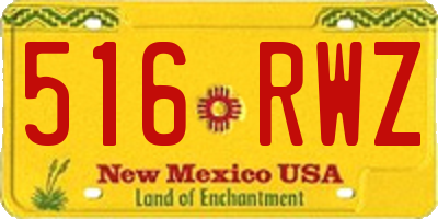 NM license plate 516RWZ
