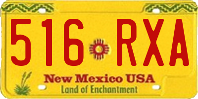 NM license plate 516RXA
