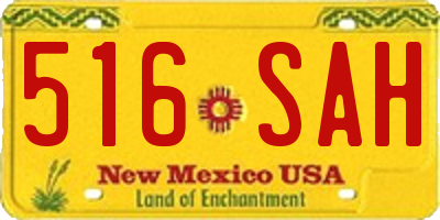 NM license plate 516SAH