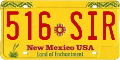NM license plate 516SIR