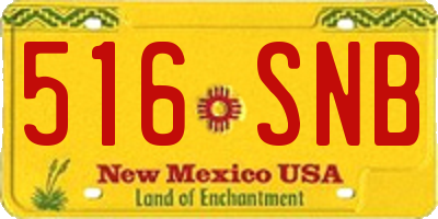 NM license plate 516SNB