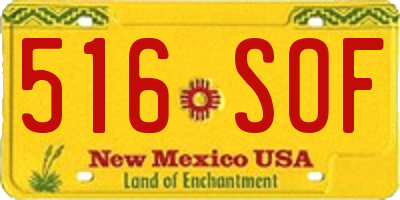 NM license plate 516SOF