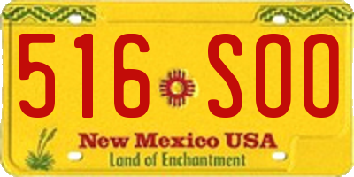 NM license plate 516SOO