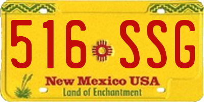 NM license plate 516SSG