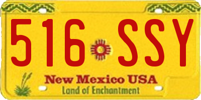 NM license plate 516SSY