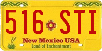 NM license plate 516STI