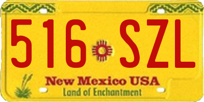 NM license plate 516SZL