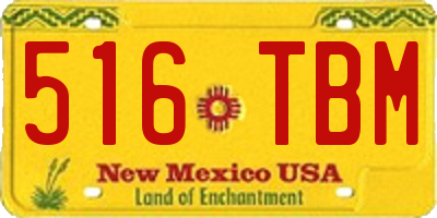 NM license plate 516TBM