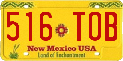 NM license plate 516TOB