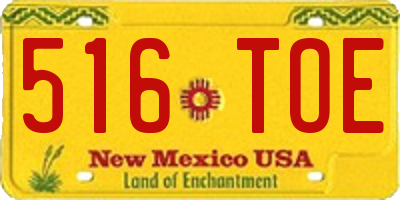 NM license plate 516TOE