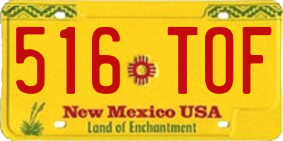 NM license plate 516TOF