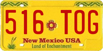 NM license plate 516TOG