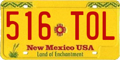 NM license plate 516TOL