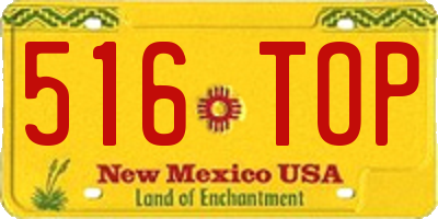 NM license plate 516TOP
