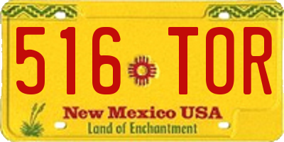 NM license plate 516TOR
