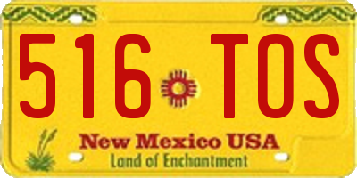 NM license plate 516TOS