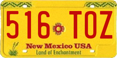NM license plate 516TOZ