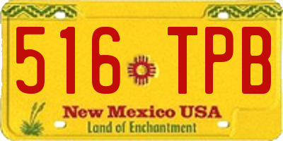 NM license plate 516TPB