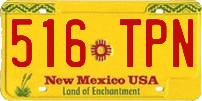 NM license plate 516TPN