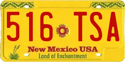 NM license plate 516TSA