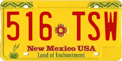 NM license plate 516TSW