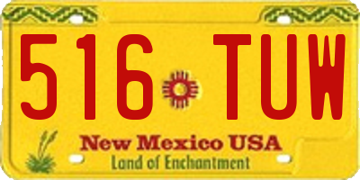 NM license plate 516TUW